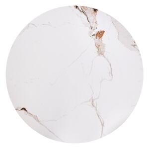 Konferenční stolek CARINA pr. 80 cm hnědá/bílá/dekor mramoru