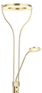 Globo 59038MD - LED Stmívatelná stojací lampa EBRO 20W/230V + 4W 3000K mosaz