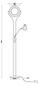 Globo 59038SD - LED Stmívatelná stojací lampa EBRO 20W/230V + 4W 3000K černá