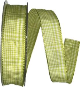 Stuha saténová PRESTIGE LIMONE zelená 25mm x 20m (5,-Kč/m)