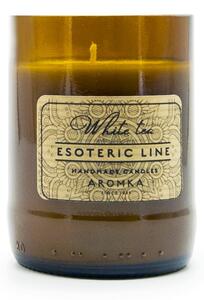 Sójová svíčka Aromka White Tea, v pivní lahvi, vůně bílého čaje, hoření 23 hodin