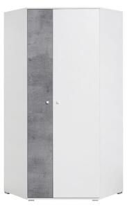 Rohová Šatní skříň Sigma SI2 Barva: bílý lux + beton