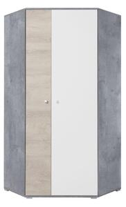 Rohová Šatní skříň Sigma SI2 Barva: bílý lux + beton