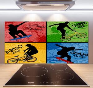 Panel do kuchyně Kolo a skateboard pksh-62041859