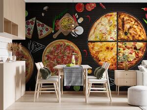Fototapeta Pizzy na stole, Fototapety s jídlem a pitím, Populární fototapety, u97436 - Tapeko.co.cz