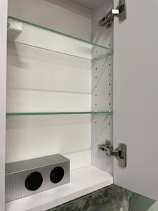 Kingsbath Vanessa White 120 zrcadlová skříňka do koupelny s LED osvětlením