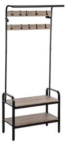 Závěs na věšák na bundy + 2 police na boty, 74x34x170 cm