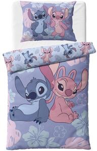 Bavlněné ložní povlečení Lilo & Stitch - motiv Stitch a Angel - 100% bavlna - 70x90 cm + 140x200 cm