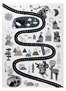 Dywany Łuszczów Dětský kusový koberec Fun Route Street animals cream - 160x220 cm
