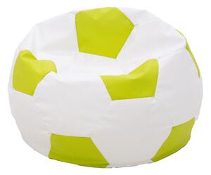 Dětský sedací vak míč bílý a lime SPORT L