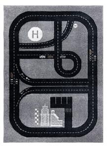 Dywany Łuszczów Dětský kusový koberec Fun Track grey - 80x150 cm