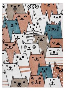 Dywany Łuszczów Dětský kusový koberec Fun Gatti Cats pink - 80x150 cm