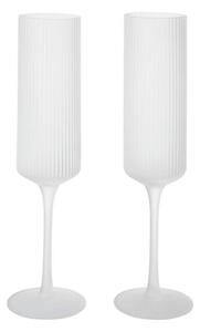 Ferm Living Sklenice na šampaňské Ripple Flutes set 2 ks, frosted
