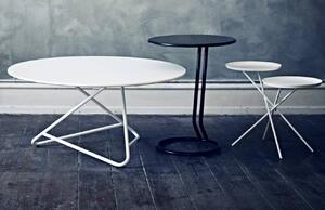 Bílý lakovaný konferenční stolek Softline Tribeca 90 cm s bílou podnoží