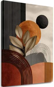 Obraz na plátně Béžovohnědé tvary - geometrický motiv - 60x90 cm
