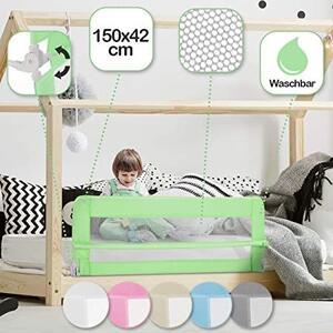 Infantastic 75119 Dětská zábrana na postel, 150 cm, zelená