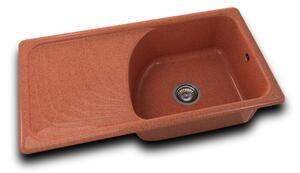 RETRO DŘEZ 90x49cm DARK SALMON s levým odkapem
