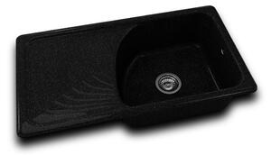 RETRO DŘEZ 90x49cm GALAXY BLACK s levým odkapem