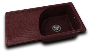 RETRO DŘEZ 90x49cm BORDO s levým odkapem