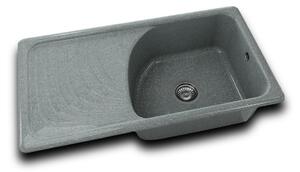 RETRO DŘEZ 90x49cm CITY GREY s levým odkapem