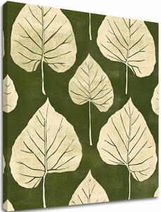 Obraz na plátně Zelené listy - Botanický motiv - 70x70cm