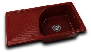 RETRO DŘEZ 90x49cm FIREBRICK s levým odkapem