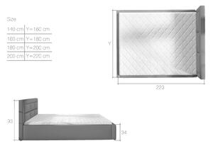 Postel Rosano - kovový rám + úložný prostor Rozměr: 140 x 200 cm, látka: Soft 11