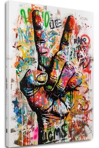 Obraz PEACE HAND | Italské plátno - 60x90 cm