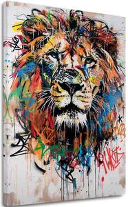Obraz GRAFFITI LION | Italské plátno - 60x90 cm
