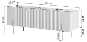 TV stolek Malmi 150 cm - kašmírový / crema bianca / černé nožky 6