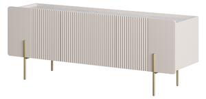TV stolek Malmi 150 cm - kašmírová / crema bianca / zlaté nožky