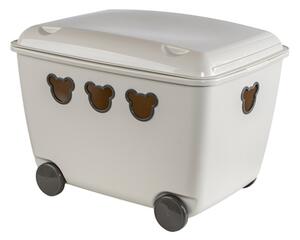 Bílý box na hračky s kolečky TEDDY, 55 l