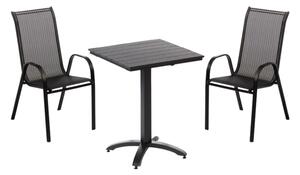 IWHome Jídelní set REUS antracit + 2x židle VALENCIA 2 černá IWH-10150039