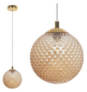 Závěsné svítidlo Cannes, 1x medové skleněné stínítko (fi 15 cm), G