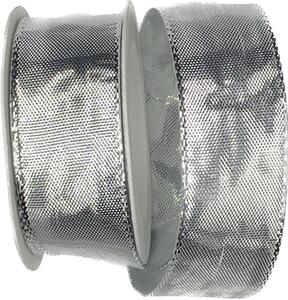 Stuha lurexová CELEBRATION SILVER stříbrná lesklá 25mm x 2m (12,- Kč/m)