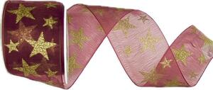 Stuha vánoční GOLDEN GALAXY BORDEAUX bordó 40mm x 2m (13,-Kč/m)