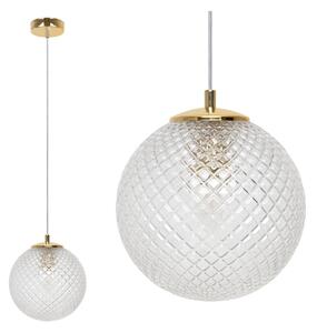 Závěsné svítidlo Cannes, 1x čiré skleněné stínítko (fi 20 cm), G