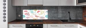 Panel do kuchyně Květiny a ptáci pksh-63656214