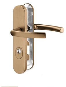 AC-T SERVIS Bezpečnostní klika VIKING PLUS bronz - oválné štítové kování 72 mm Provedení štítu: PZ - fabkový klíč