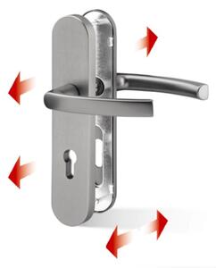 AC-T SERVIS Prodlužovací sada pro bezpečnostní kování VIKING efekt nerez - pro tloušťku dveří do 90 mm Provedení štítu: PZ - fabkový klíč