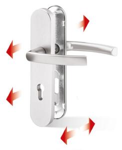 AC-T SERVIS Prodlužovací sada pro bezpečnostní kování VIKING přírodní hliník - pro tloušťku dveří do 90 mm Provedení štítu: Koule/klika - levá
