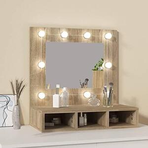 Zrcadlová skříňka s LED osvětlením, Imitace "Sonoma dub", rozměry 60 x 31,5 x 62 cm. Zrcadlová skříňka do koupelny s osvětlením. Zrcadlové skříňky do koupelny. Zrcadlo do koupelny, skříňka