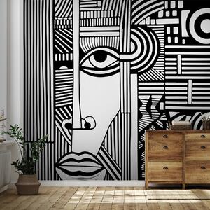 Fototapeta Černobílá kresba obličeje, Designové fototapety na zeď, Populární fototapety, u98711 - Tapeko.co.cz
