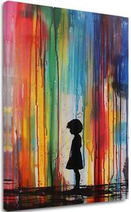 Obraz RAINBOW SILHOUETTE na plátně | dotaženo rukou umělce - 60x90 cm