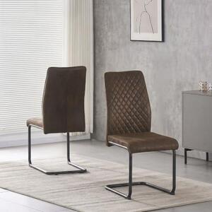 Jídelní set Vivian & Theo pro 4-6 osob, rozkládací jídelní stůl 120-160x80x76 cm, 4 křesla, moderní industriální design (dub Texas/hnědá)