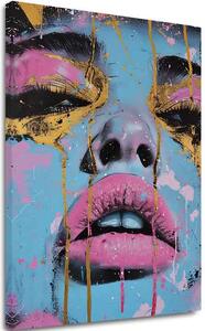 Obraz NEON LIPS na plátně | dotaženo rukou umělce - 60x90 cm