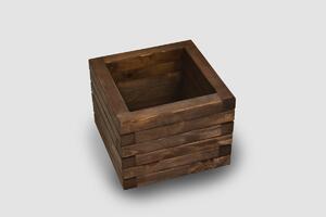 Vingo Dřevěný odkládací stolek kostka – hnědá, 29 x 29 x 36 cm