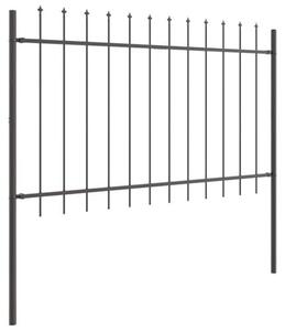 Plotový panel, 6 kusů, šedá barva, rozměry 10,2 x 0,8 m. Ocelový plotový panel s práškovým nástřikem, sloužící jako clona, kovová mříž pro terasu, pozemek a zahradu, s robustní konstrukcí a dvojitou mřížkou