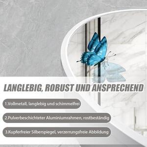 Kulaté zrcadlo s úložným prostorem, hliníkový rám zrcadla, ocel s práškovým nástřikem, hydraulické panty, stříbrné zrcadlo bez obsahu mědi, 61 cm, bílá barva
