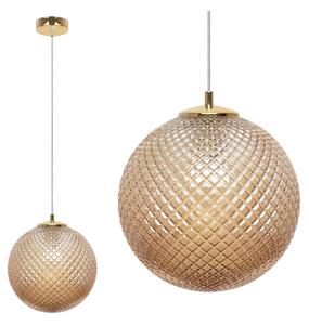 Závěsné svítidlo Cannes, 1x medové skleněné stínítko (fi 25 cm), G